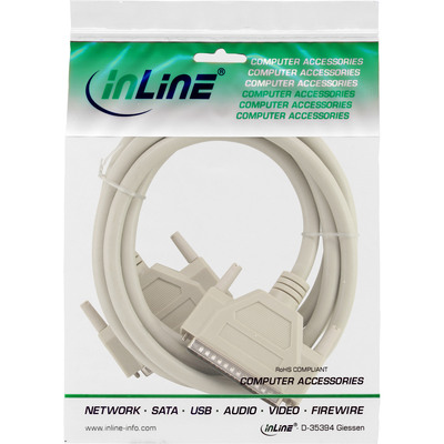 InLine® Serielles Kabel, 37pol Stecker / Stecker, vergossen, 1:1 belegt, 1m (Produktbild 11)