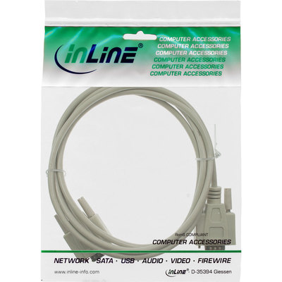 InLine Serielles Kabel, 9pol Stecker / Stecker, vergossen, 1:1 belegt, 2m (Produktbild 11)
