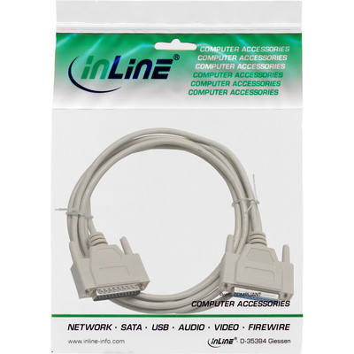 InLine® Serielle Verlängerung, 25pol Stecker / Buchse, vergossen, 1:1, 30m (Produktbild 2)