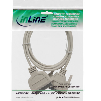InLine® Druckerkabel, bi-direktional vergossen, 3m (Produktbild 2)
