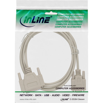 InLine® Nullmodemkabel, 9pol Buchse zu 25pol Buchse, 2m (Produktbild 3)