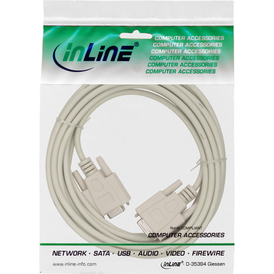 InLine® Nullmodemkabel, 9pol Buchse / Buchse, 10m, vergossen (Produktbild 3)