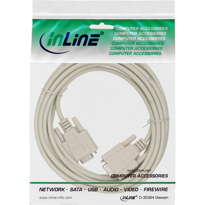 InLine® Nullmodemkabel, 9pol Buchse / Buchse, 5m, vergossen (Produktbild 3)