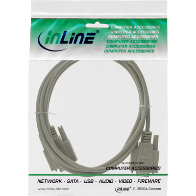 InLine® Serielle Verlängerung, 9pol Stecker / Buchse, vergossen, 1:1 belegt, 7m (Produktbild 2)