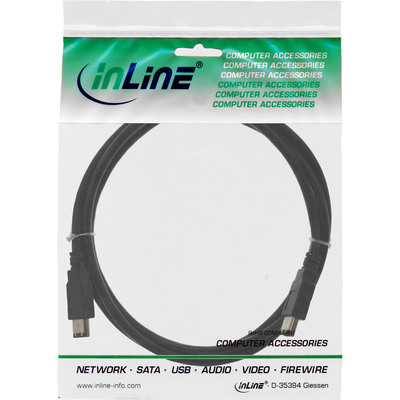 InLine® FireWire Kabel, IEEE1394 6pol Stecker / Stecker, schwarz, 1,8m (Produktbild 2)