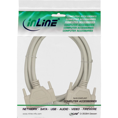 InLine® Serielle Verlängerung, 37pol Stecker / Buchse, 1:1 belegt, 5m (Produktbild 2)