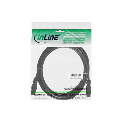 InLine® FireWire Kabel, IEEE1394 9pol Stecker / Stecker, schwarz, 5m (Produktbild 2)