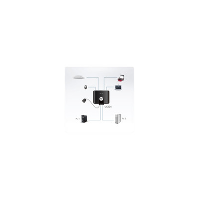 ATEN US224 USB 2.0 Data Switch, 4 USB-Geräte an 2 PC, elektronisch (Produktbild 2)