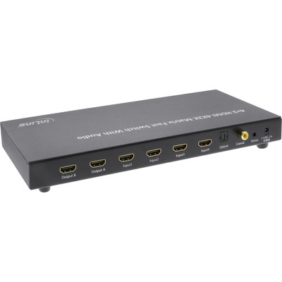 InLine® HDMI Matrix Switch / Umschalter, 4K2K, 4 Eingänge auf 2 Ausgänge (Produktbild 2)