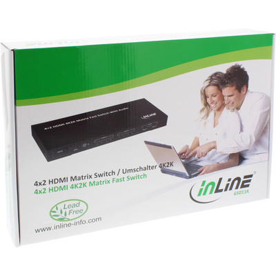 InLine® HDMI Matrix Switch / Umschalter, 4K2K, 4 Eingänge auf 2 Ausgänge  (Produktbild 5)