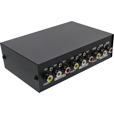 InLine® AV Umschalter manuell 2-port, 3x Cinch IN/OUT (Produktbild 2)