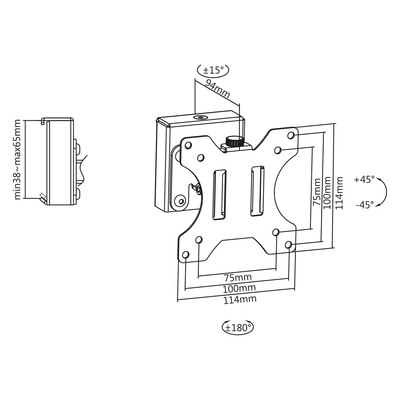 InLine® Slatwall Monitorhalterung kurz (Produktbild 6)