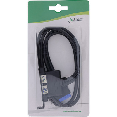 InLine® Slotblech USB 3.0, 2x USB Buchse auf intern Mainboardanschluss 0,5m (Produktbild 11)