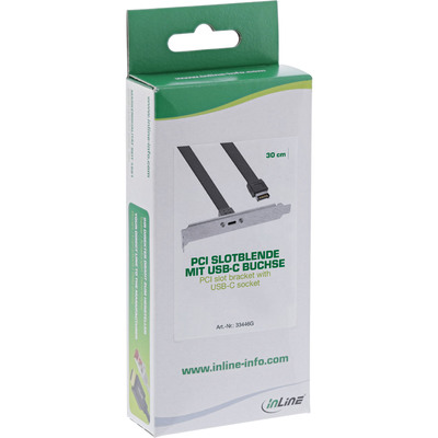 InLine® PCI Slotblende, USB-C zu USB 3.2 Frontpanel Key-A intern, 0,3m (Produktbild 3)