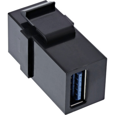 InLine® USB 3.0 Keystone Snap-In Einsatz, USB-A Buchse / Buchse, schwarz (Produktbild 2)