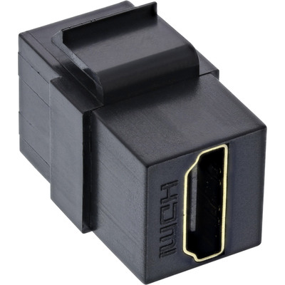 InLine® HDMI Keystone Snap-In Einsatz 4K/60Hz, HDMI A Buchse/Buchse, schwarz (Produktbild 2)