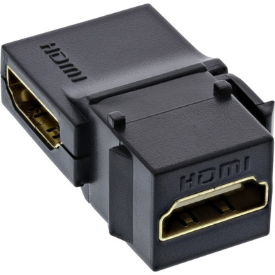InLine® HDMI Keystone Snap-In Einsatz 4K/60Hz, HDMI A Buchse/Buchse, gewinkelt, schwarz (Produktbild 2)