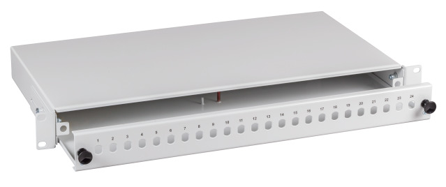 Spleibox 12SC Simpl.,E2000,LC, ausziehbar, RAL7035, 1HE, 53600.9 (Produktbild 1)