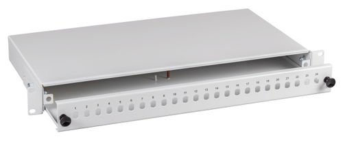 Spleißbox 6SC(D)-Front waager. ausziehbar RAL7035, 1HE, 53600.7 (Produktbild 1)