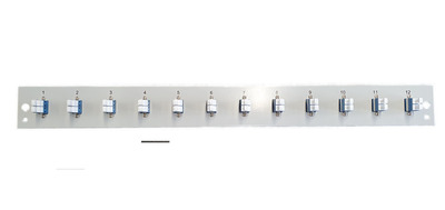 Bestückte Frontblende mit 12 x LC Duplex -- Kupplung OS2, grau, SB-FP-12SC-S-OS2 (Produktbild 1)