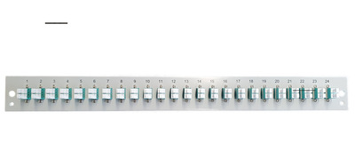 Bestückte Frontblende mit 24 x LC Duplex -- Kupplung OM3, grau, SB-FP-24SC-S-OM3 (Produktbild 1)