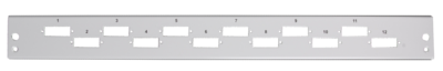 Frontblende 12 x SC Duplex/LC Quad -- horizontal, versetzt, schwarz, VSB-FP-SW-12SC-D-H (Produktbild 1)