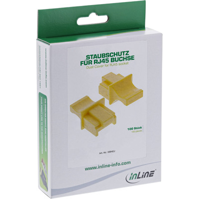 InLine® Staubschutz, für RJ45 Buchse, gelb 100er Pack (Produktbild 3)