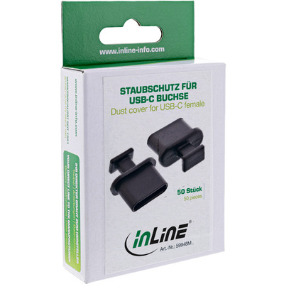 InLine® Staubschutz, für USB-C Buchse, schwarz 50er Pack (Produktbild 3)