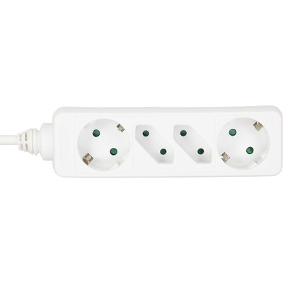 InLine® Steckdosenleiste, 4-fach, 2x Schutzkontakt + 2x Euro, weiß, 5m (Produktbild 2)