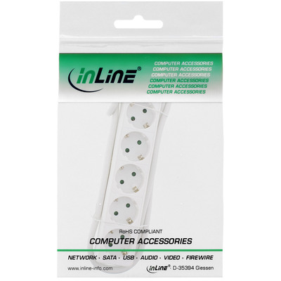 InLine® Steckdosenleiste, 5-fach Schutzkontakt, weiß, 1,5m (Produktbild 2)