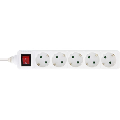 InLine® Steckdosenleiste, 5-fach Schutzkontakt, mit Schalter, 1,5m, weiß (Produktbild 2)