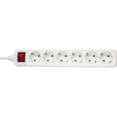 InLine® Steckdosenleiste, 6-fach Schutzkontakt, mit Schalter, 3m, weiß (Produktbild 2)