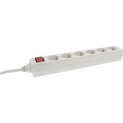 InLine® Steckdosenleiste, 6-fach Schutzkontakt, mit Schalter, 3m, weiß (Produktbild 3)