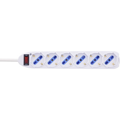 InLine® Steckdosenleiste ITALIEN, 6-fach, mit Schalter, 1,5m, weiß (Produktbild 2)