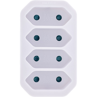 InLine® Steckdosenadapter, Schutzkontakt Stecker an 4x Eurobuchse, weiß (Produktbild 3)