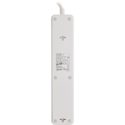 InLine® Steckdosenleiste, 3-fach Schutzkontakt, Überspannungsschutz und QuickCharge USB, mit Schalter, 1,5m, weiß (Produktbild 3)