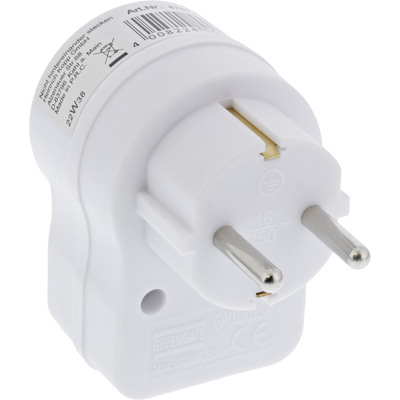 Kopp Steckdosenadapter mit Schalter, 1 Stück, arktis/weiß, 470112003 (Produktbild 2)