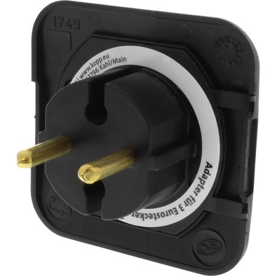 Kopp Steckdosenadapter Euro 3-fach, extra flach, schwarz (Produktbild 2)