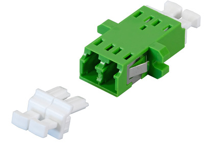 Kupplung LC/APC Duplex SM einteilig, Shutter, grün, Keramikhülse, SC Simplex, 53343.32 (Produktbild 1)