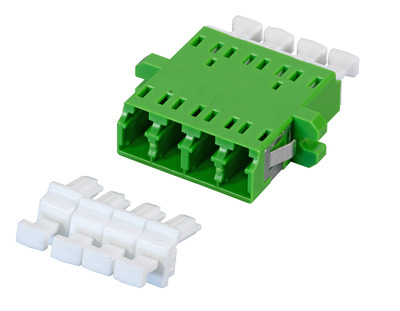 Kupplung LC/APC Quad SM einteilig, Shutter, grün, Keramikhülse, SC Duplex, 53353.32 (Produktbild 1)