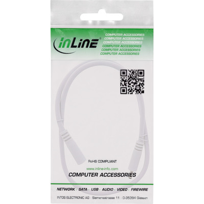 InLine® DC Verlängerungskabel, DC Stecker/Buchse 3,5x1,35mm, AWG 18, weiß, 0,5m (Produktbild 11)
