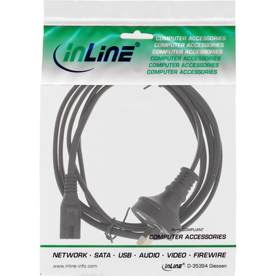 InLine® Netzkabel, Netzstecker Australien auf Euro 8 C7 Stecker, 1,8m (Produktbild 2)
