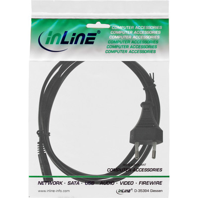 InLine® Netzkabel, Netzstecker CEE7/16 Italien auf IEC-C7 Stecker, schwarz, 1,8m (Produktbild 2)