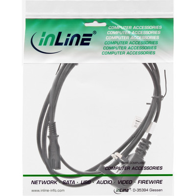 InLine® Netzkabel, Netzstecker England auf Euro 8 C7 Stecker, 1,8m (Produktbild 2)