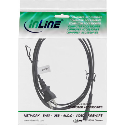 InLine® Netzkabel, Netzstecker Japan auf Euro 8 C7 Stecker, schwarz, 1,8m (Produktbild 2)