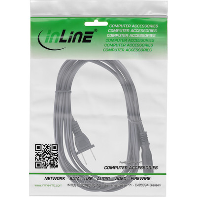 InLine® Netzkabel, Netzstecker USA auf Euro 8 C7 Stecker, 1m (Produktbild 2)