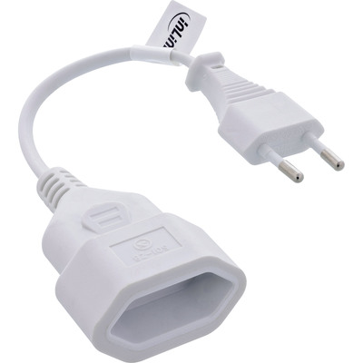 InLine® Euro-Verlängerung, Eurostecker an Eurokupplung, weiß, 0,2m (Produktbild 2)