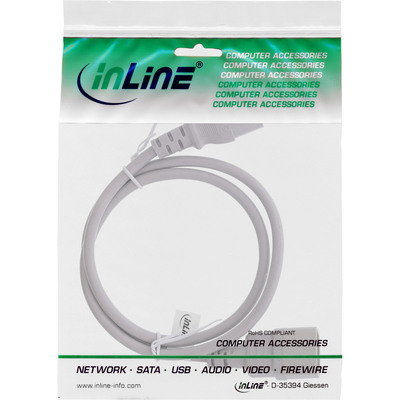 InLine® Kaltgeräteverlängerung, C13 auf C14, grau, 0,3m (Produktbild 2)