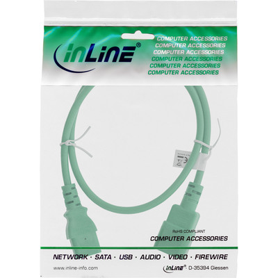 InLine® Kaltgeräteverlängerung, C13 auf C14, grün, 1,5m (Produktbild 2)
