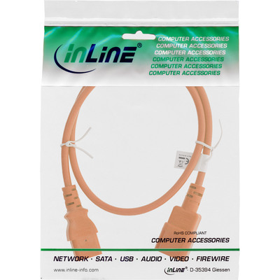 InLine® Kaltgeräteverlängerung, C13 auf C14, orange, 1,5m (Produktbild 2)